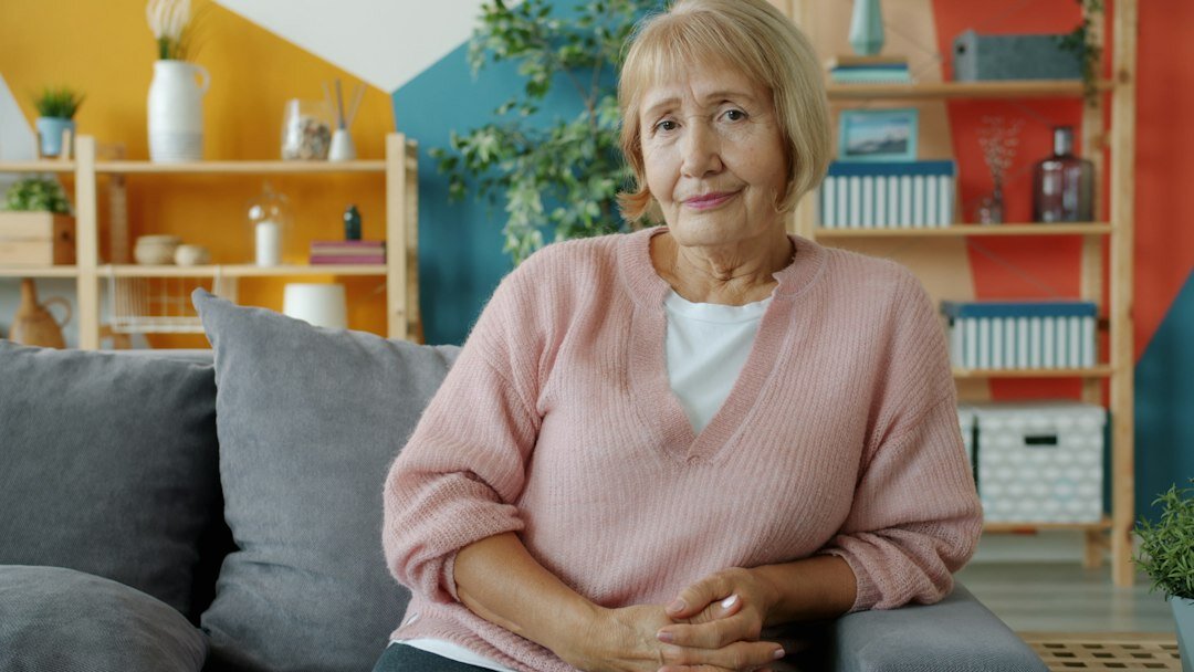 happy elderly woman smiling