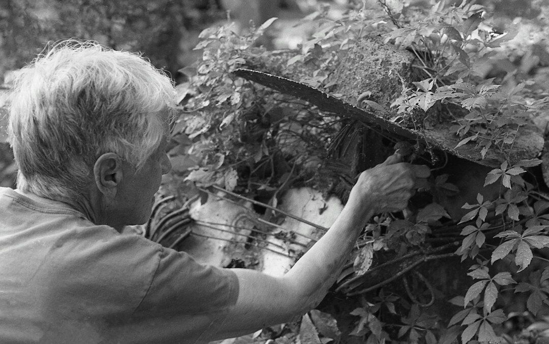 elderly gardening together